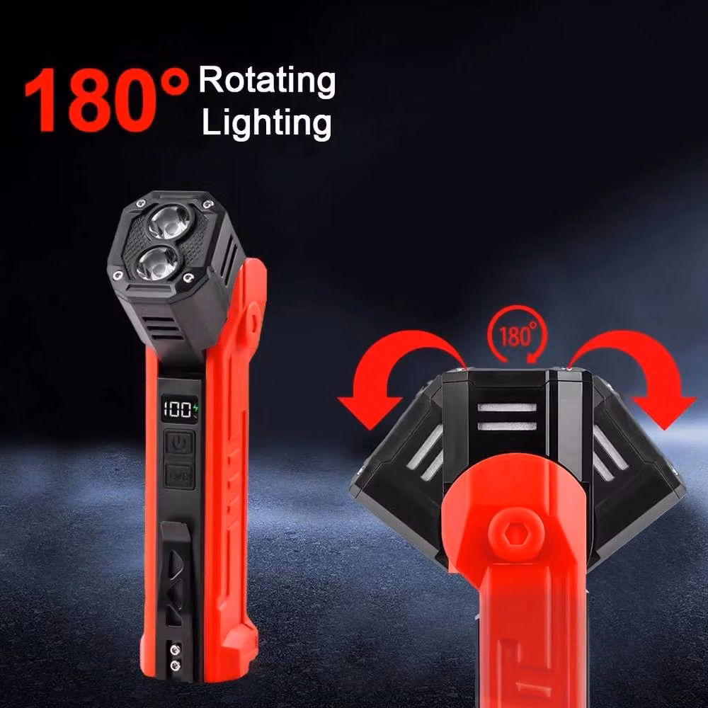 NESTLUNE Red USB Rechargeable COB LED Magnetic Work Light for Car Mechanics – 6
