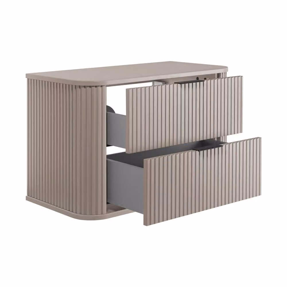 Heze Furniture Glamour Style 2 Drawer Bathroom Vanity Cabinet in Light Grey W/D/H: 80 x 41.5 x 51.7 cm – 2