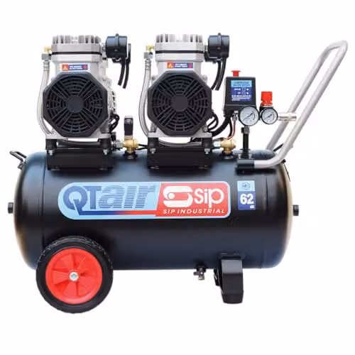 SIP QT Air Compressor Ultra Low Noise Oil-Free Direct Drive, Black, 50L, 2.2kW, 8 Bar, 116psi – 2