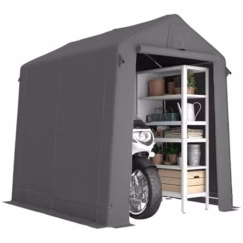 Outsunny Waterproof Garden Storage Shed in Grey with Single Door and Side Vent, W/D/H: 230 x 190 x 220 cm – 1