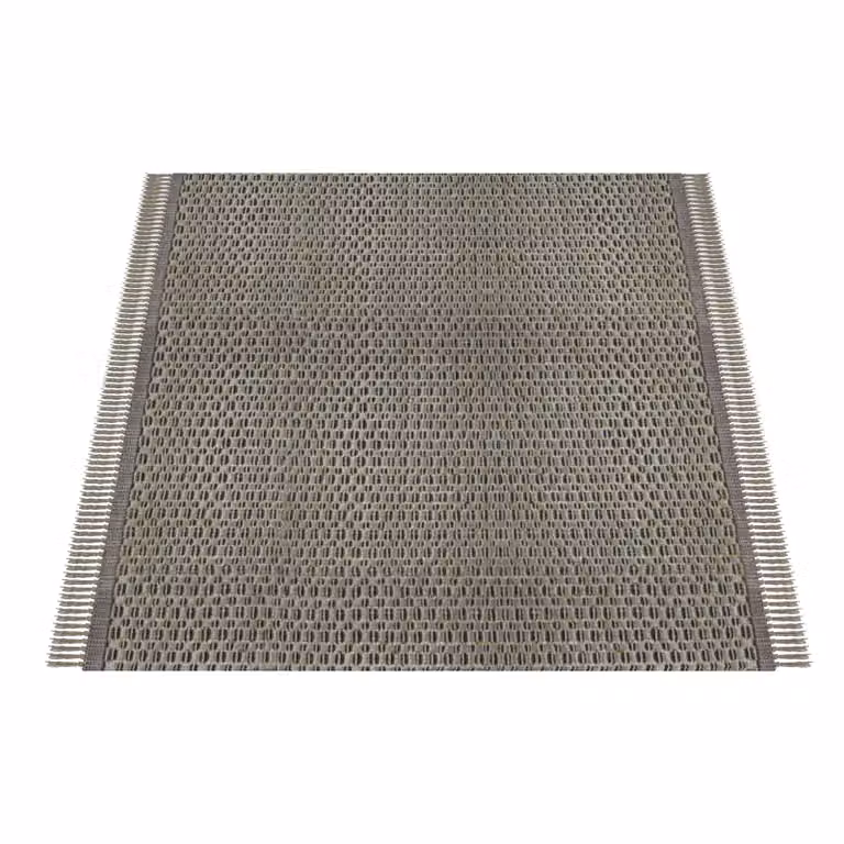 Dome Deco NILA Geometric Square Carpet in Grey and Silver, W/D: 200 x 200 cm