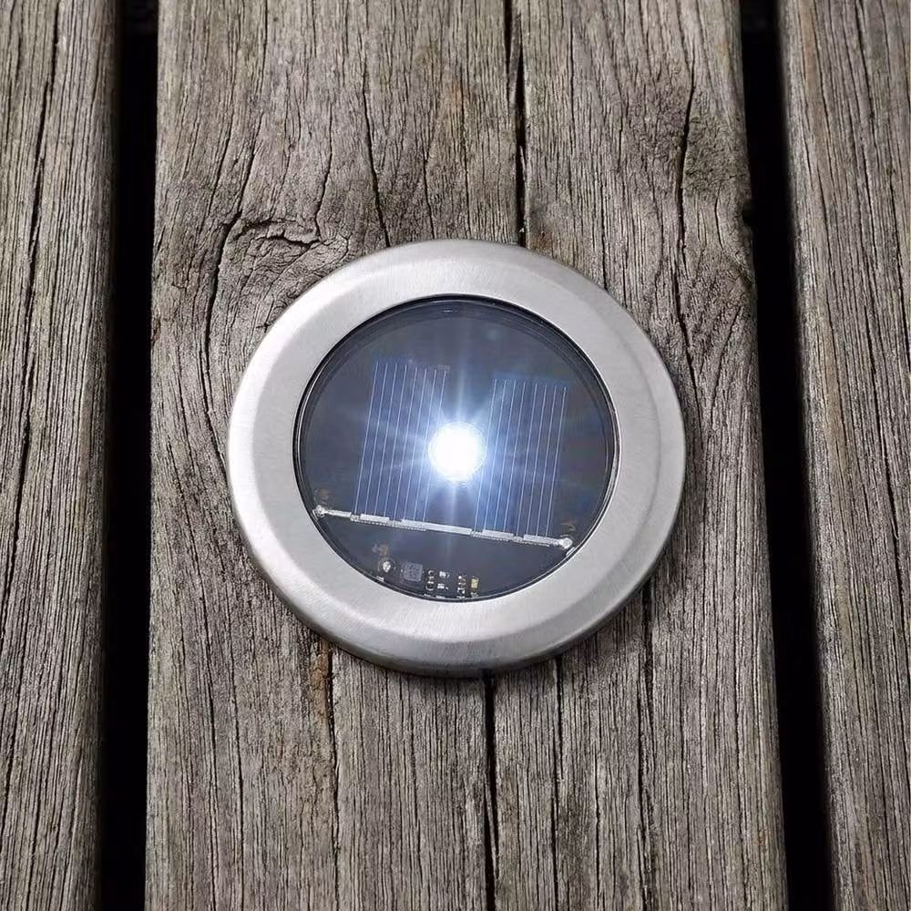 EONLION Set of 8 Stainless Steel Solar Deck Lights in Silver, Height: 100 cm – 5
