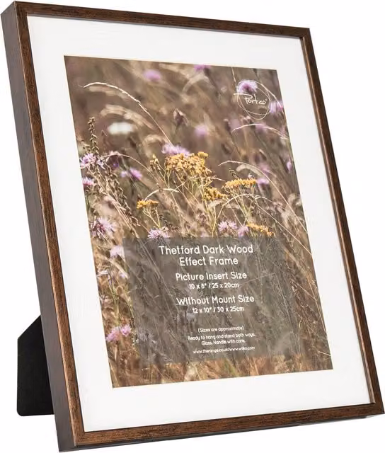 Thetford Modern Rectangular Single Tabletop Photo Frame, Brown, 6 x 8in