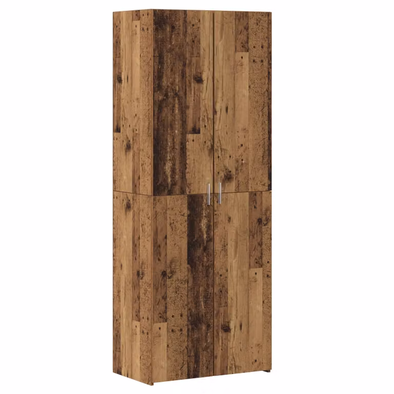 Berkfield Home Rustic Old Wood Highboard in Brown, W/D/H: 70 x 42.5 x 185 cm