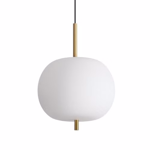 Netlighting Umile LED Globe Sphere Pendant Ceiling Light in White and Gold/Brass, 3000K