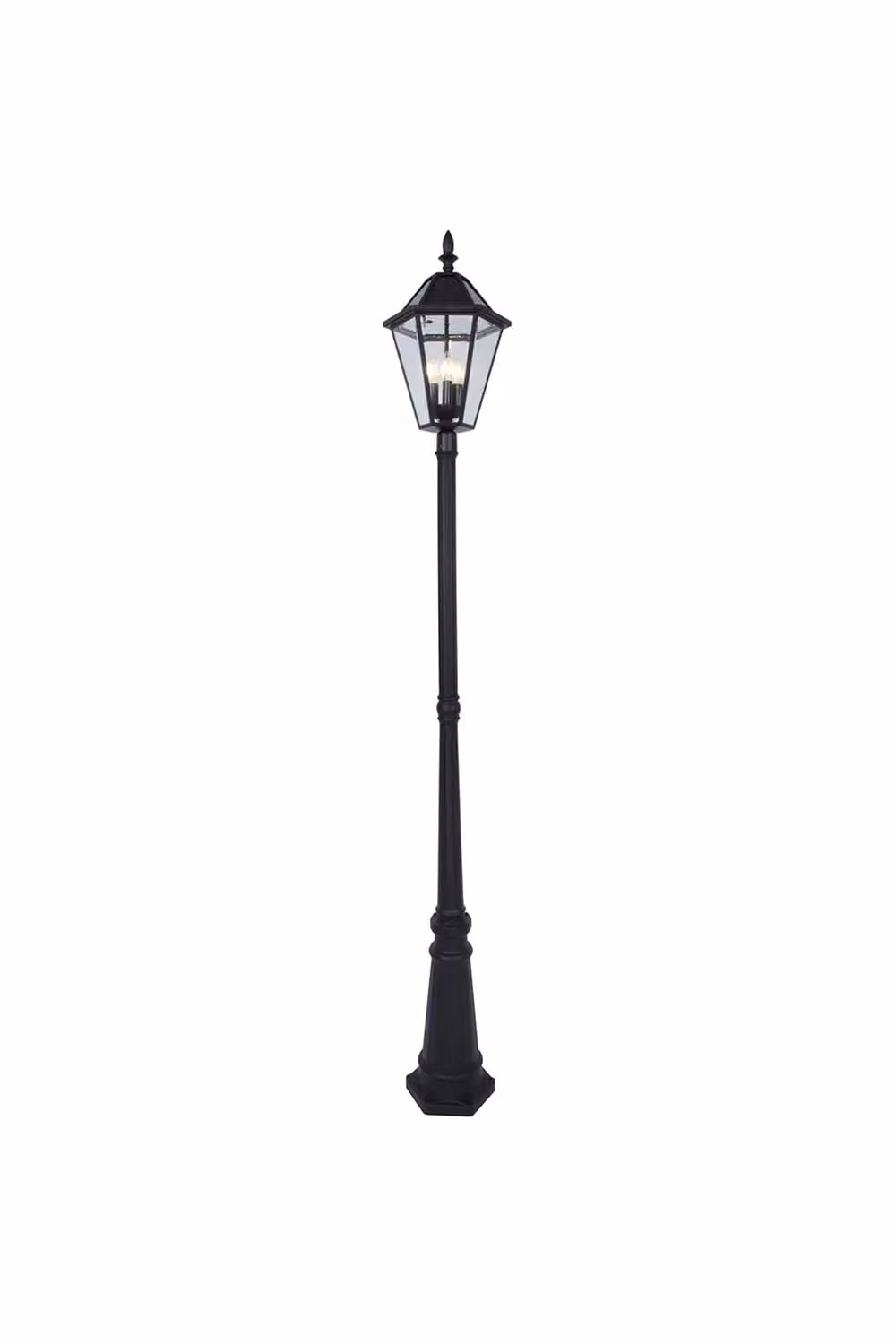 CGC Lighting London Extra Tall Black Victorian Style LED Solar Post Light, Height: 230 cm – 2