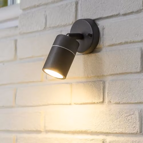 CGC Lighting Adjustable Stainless Steel GU10 Outdoor Wall Light, Grey – 1