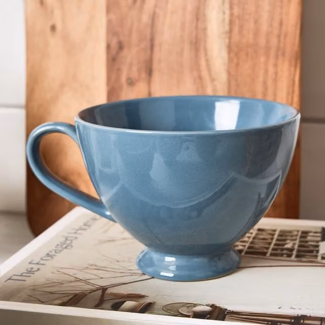 Dibor Montmartre Ceramic Tea Cups and Coffee Mugs, Set of 2, Blue – 1