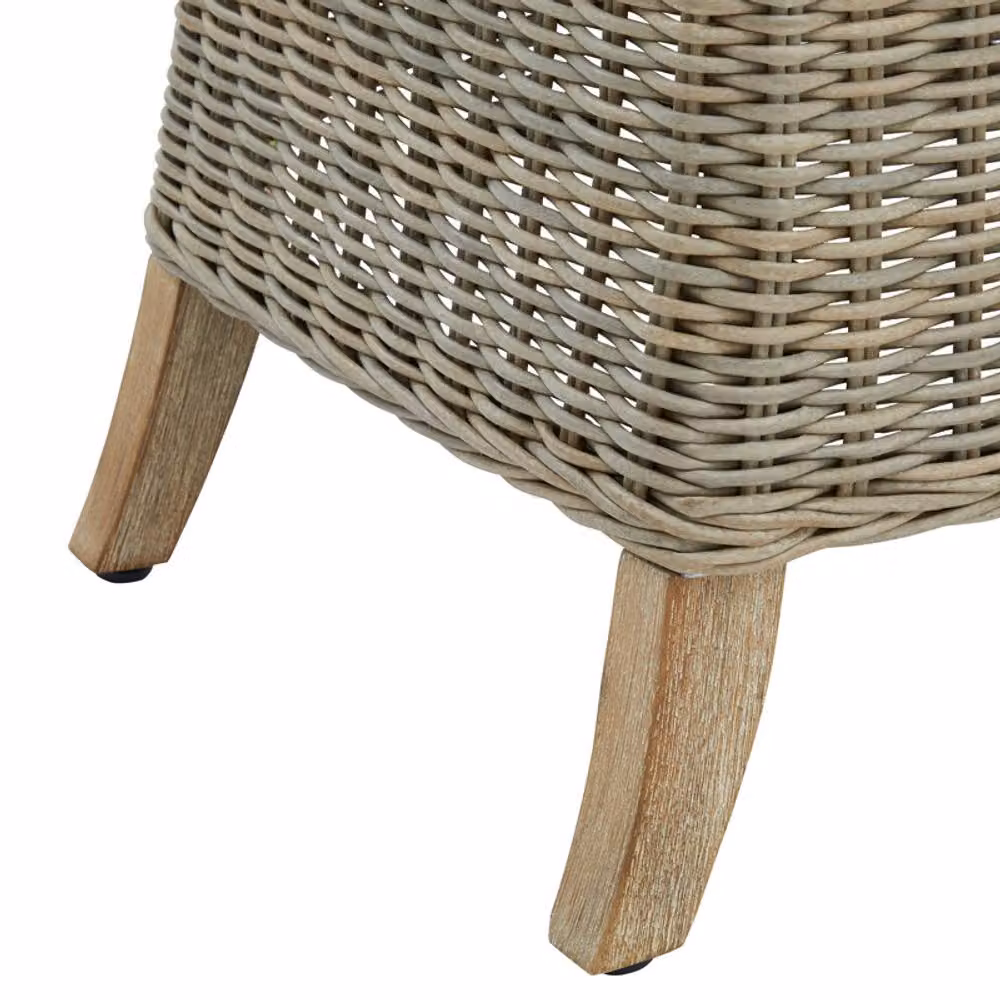 Lemon Pavilion Furniture and Decor Capri Collection Outdoor Dining Chair in Beige with Removable Weather Resistant Cushions, L60 x W48 x H103 cm – 2