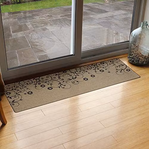 JVL Elegance Floral Runner Mat in Beige and Brown, W/D/H: 50 x 150 cm – 2