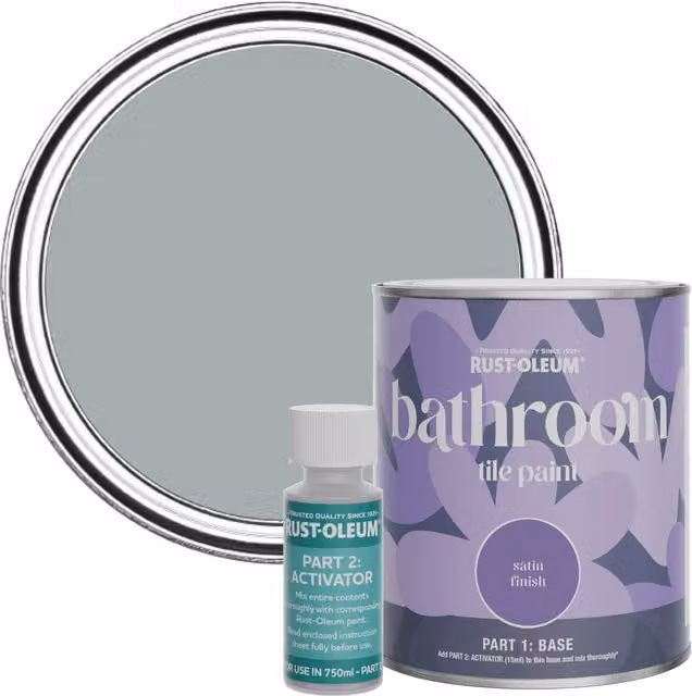 Rust-Oleum Bathroom Tile Paint in Satin Finish, Mineral Grey, 0.75 l