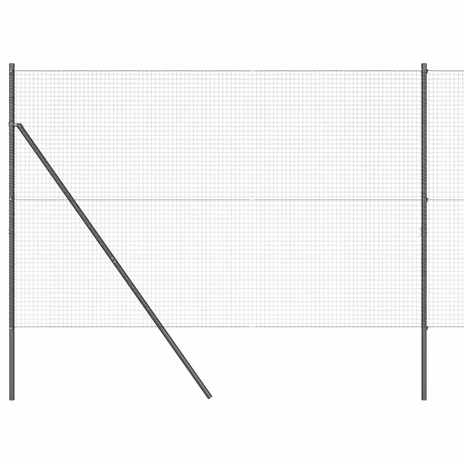 Berkfield Home Set of 2 Grey Metal Round Fence Posts – 2