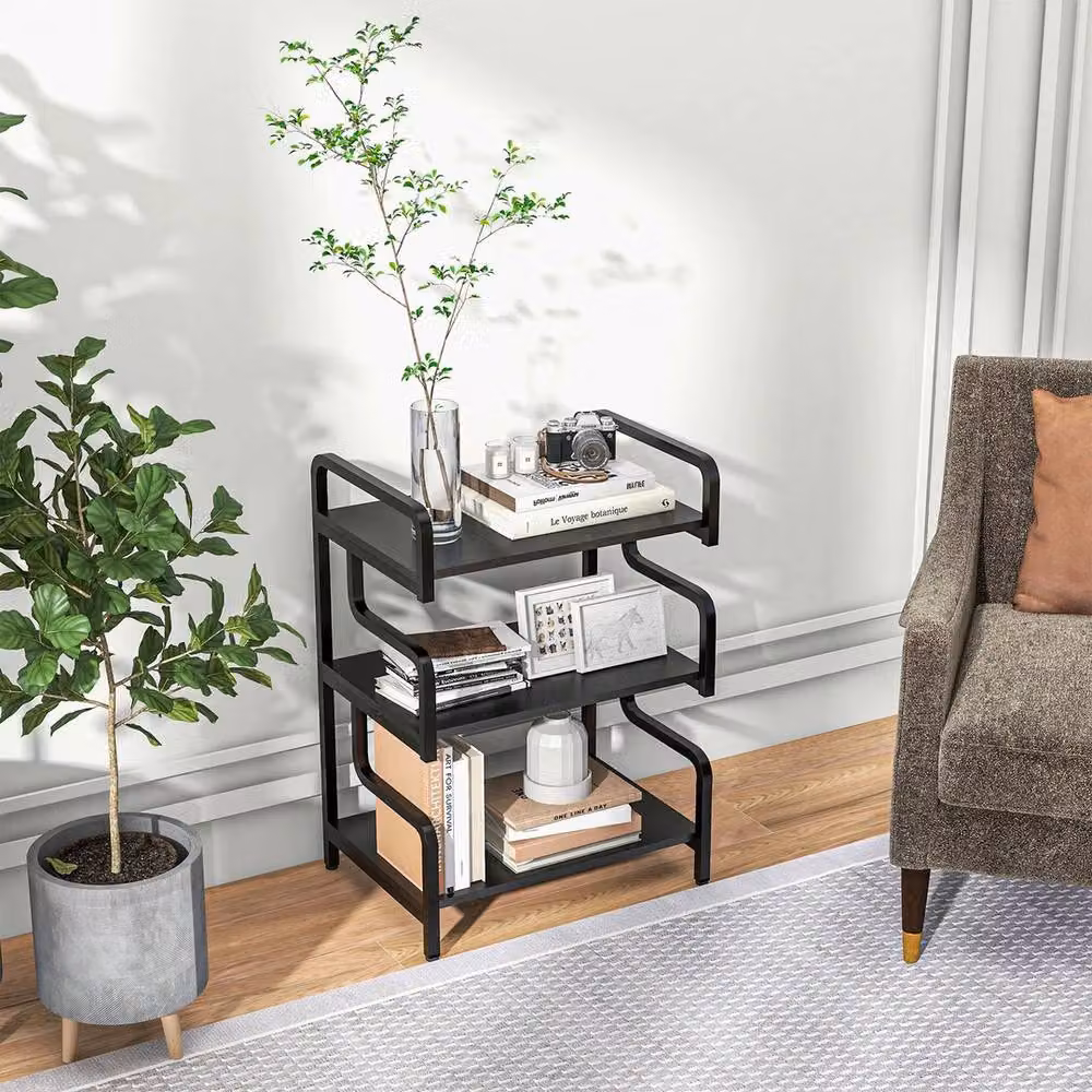 NESTLUNE 3-Tier Metal Storage Shelf in Black – 3