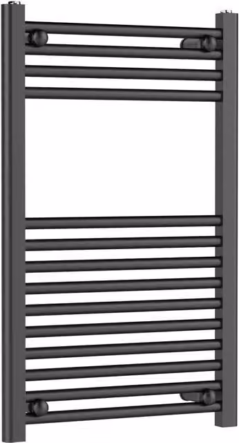 Balterley Anthracite Grey Round Straight Towel Radiator, W: 50 cm, H: 80 cm – 1