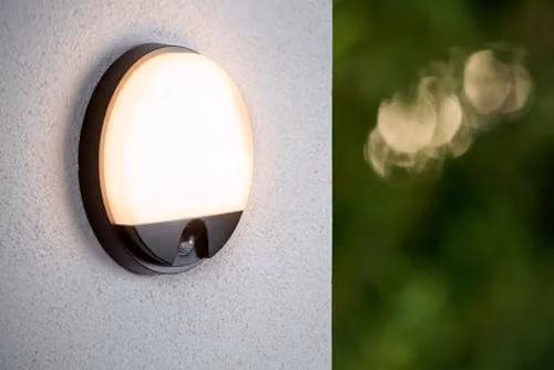 Lucide HUPS IR Round LED Wall Light for Indoor and Outdoor Use, Black, Diameter: 21 cm, with Motion and Dusk Sensors, 10W, 3000K, IP54 – 2