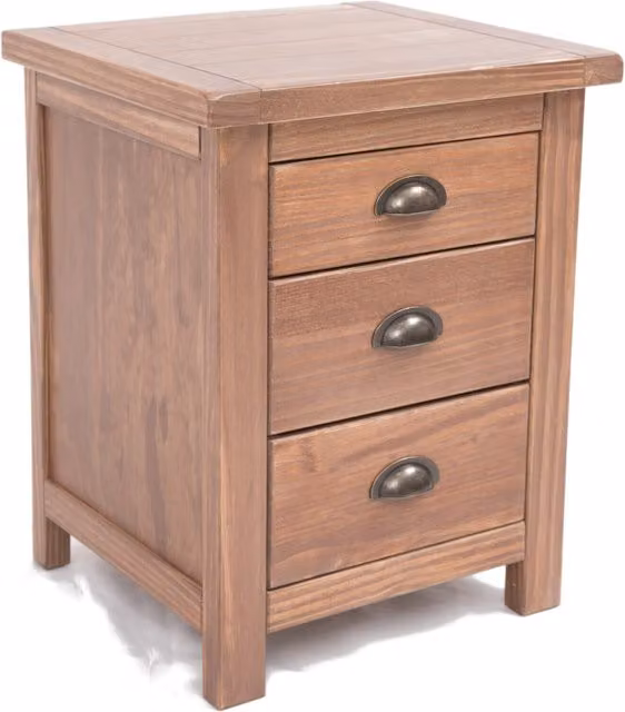 Cabinet Bits Padua 3 Drawer Bedside Cabinet in Light Brown Pine Wood – 1