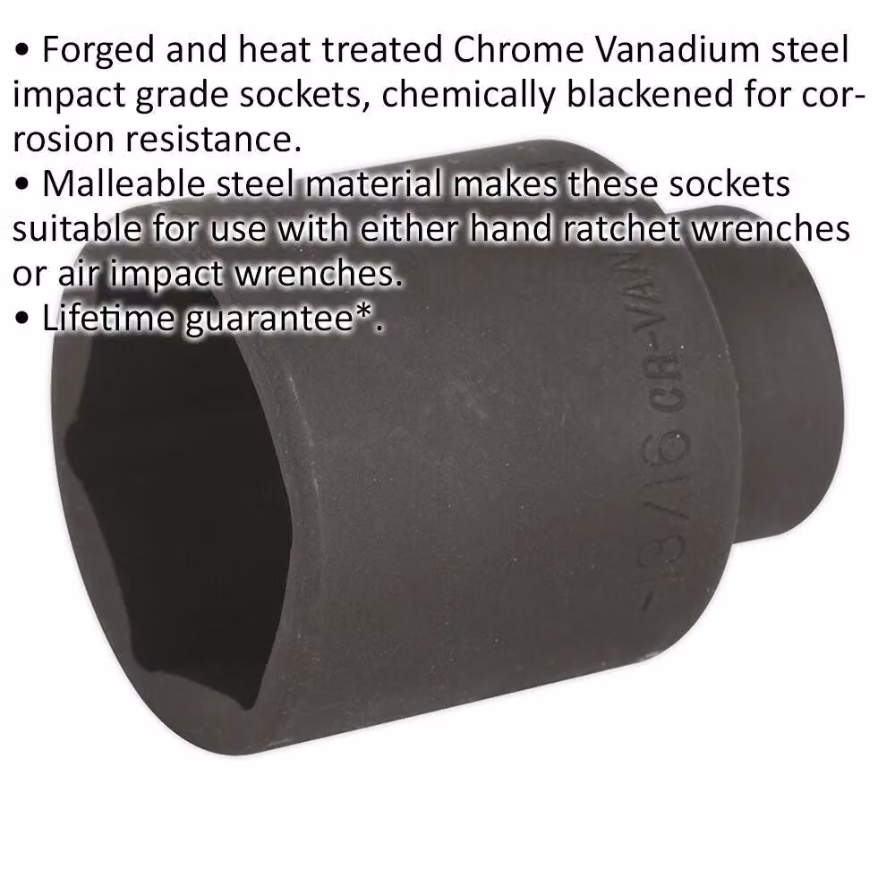 Loops 1-13/16" Deep Impact Socket Bit with 1/2" Square Drive for Ball Joint and Flywheel Nuts in Black Steel – 2