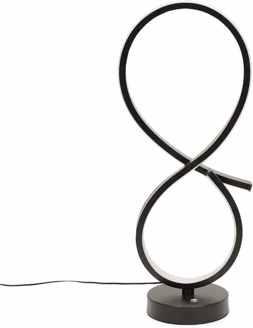 ValueLights Infinity Dimmable LED Table Lamp in Black with Warm White Light and Touch Control