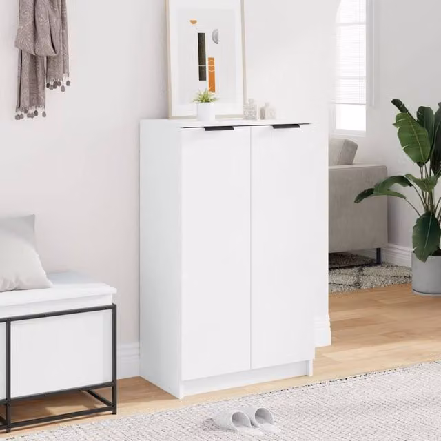 Berkfield Home White Shoe Cabinet W/D/H: 59 x 35 x 100 cm – 1