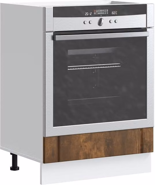 Berkfield Home Lucca Freestanding Oven Cabinet in Smoked Oak Brown with Glass Doors – 1