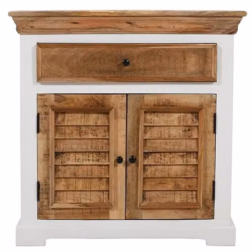 Adorable Lifestyle Alfie Mango Wood Sideboard in Brown and White, W80 x D40 x H80 cm – 1