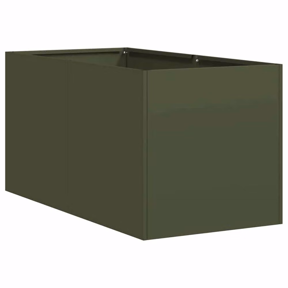 Berkfield Home Steel Planter Tub in Green, W/D/H: 80 x 40 x 40 cm – 2