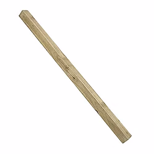 Forest Garden Brown Wooden Square In-Ground Fence Post, Pack of 5, H x W x D: 240 x 7.5 x 7.5 cm