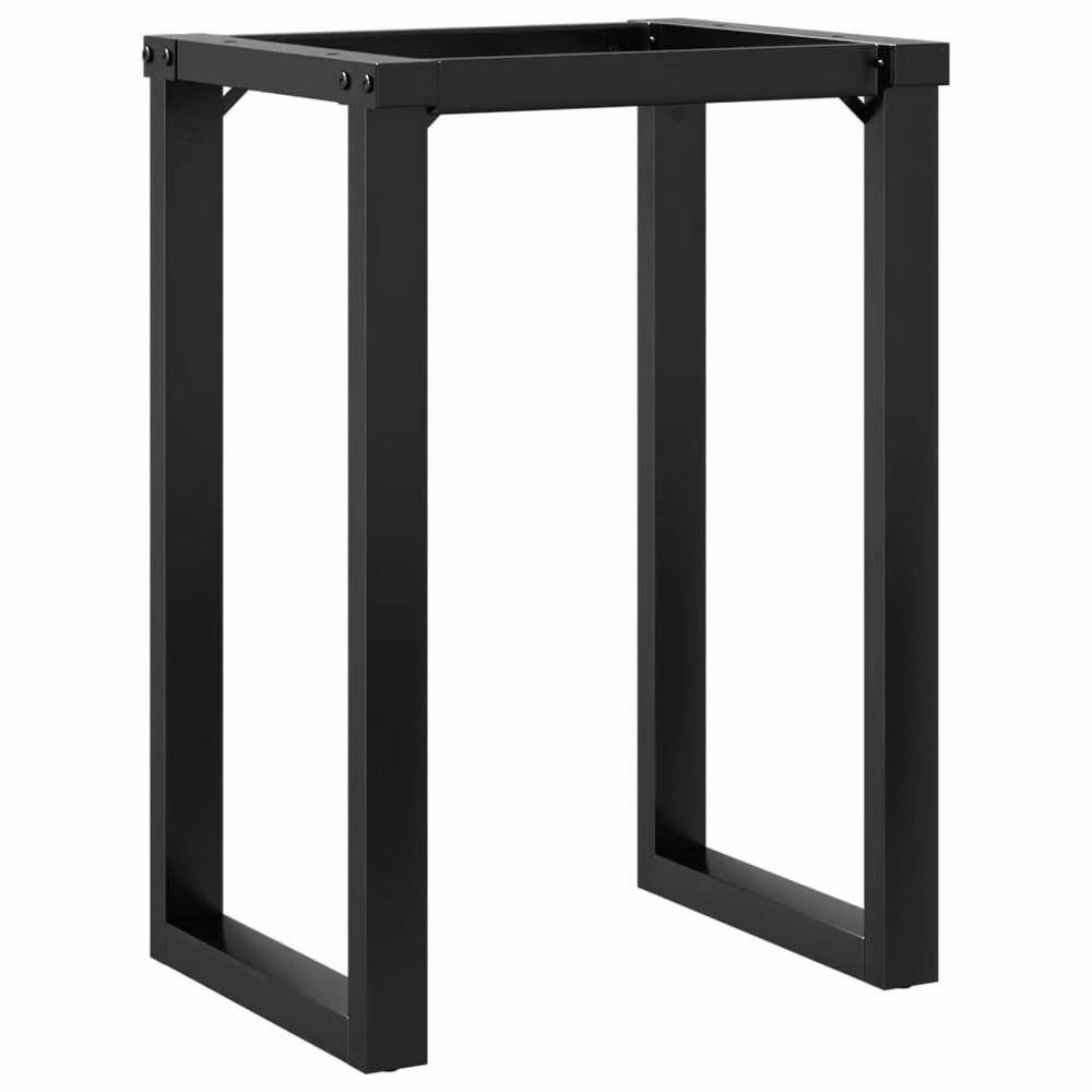 Berkfield Home O-Frame Dining Table Legs in Black Steel, W/D/H: 60 x 40 x 73 cm – 4