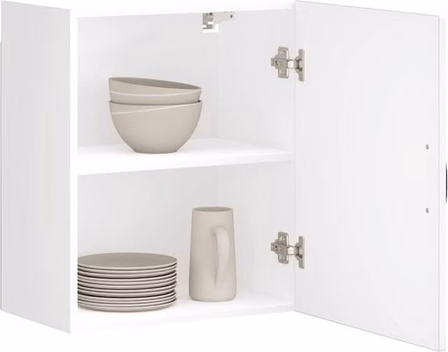 Berkfield Home Kalmar White Wall Mounted Kitchen Cabinets, Set of 2