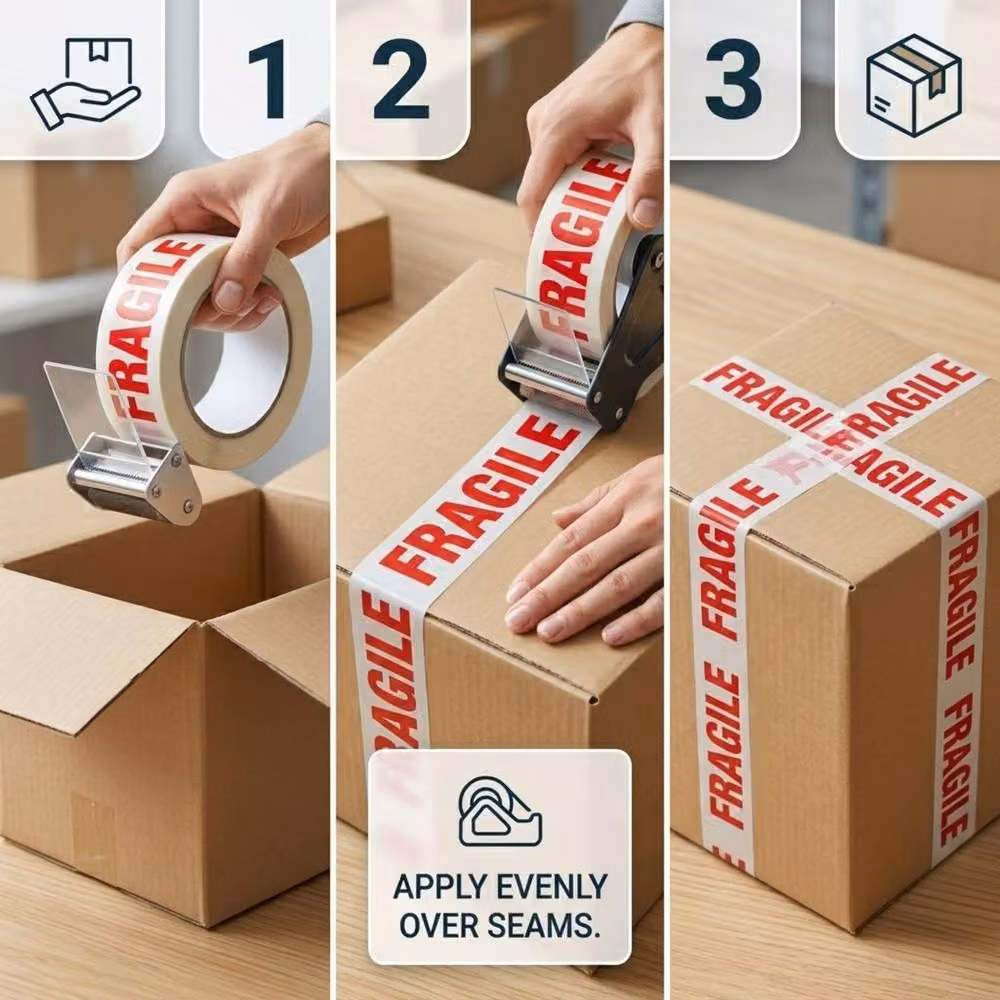 Bedsland Fragile Packing Tape in Transparent, 48 mm x 40 m – 4
