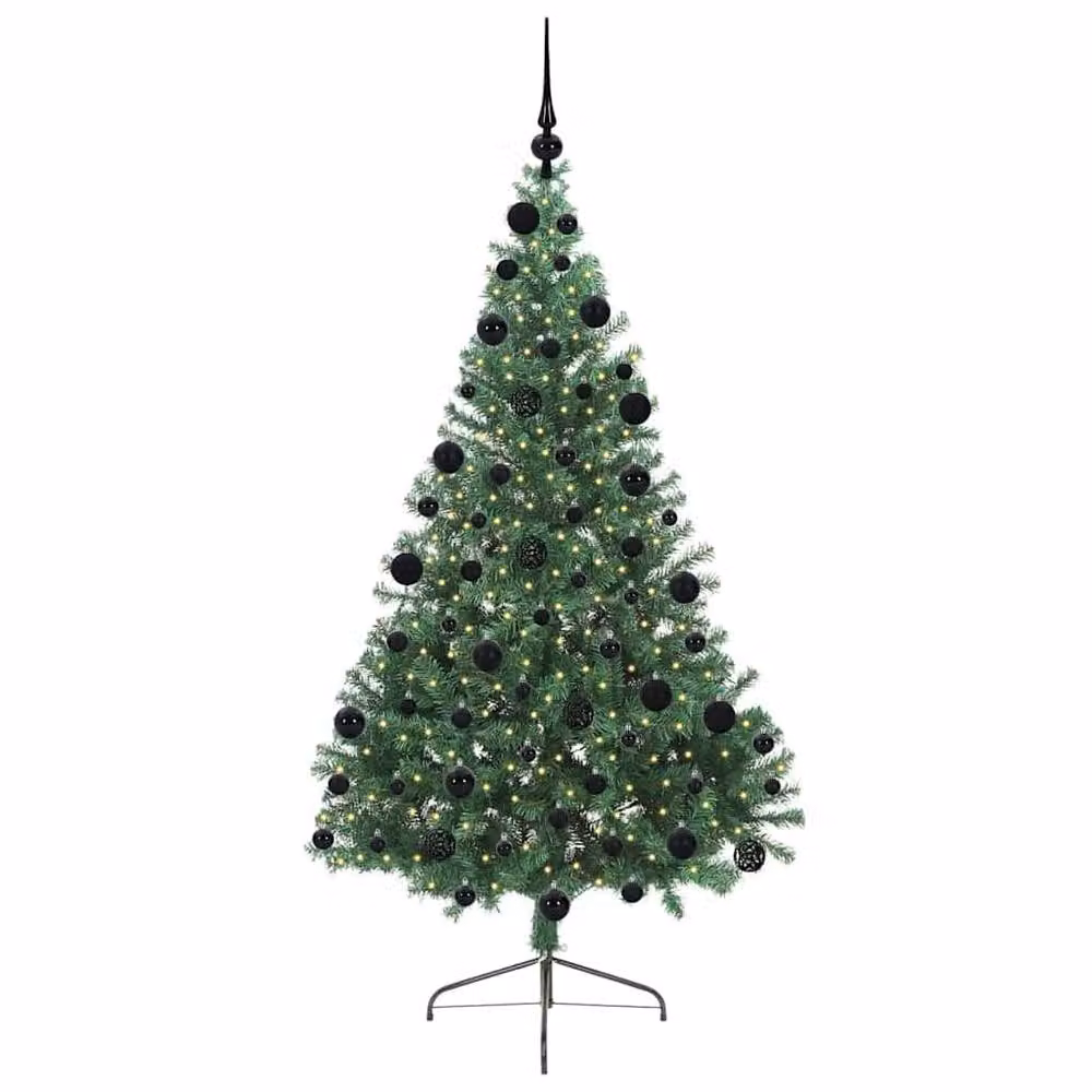 Berkfield Home Pre-lit Artificial Christmas Tree, Green, Height: 210 cm – 3