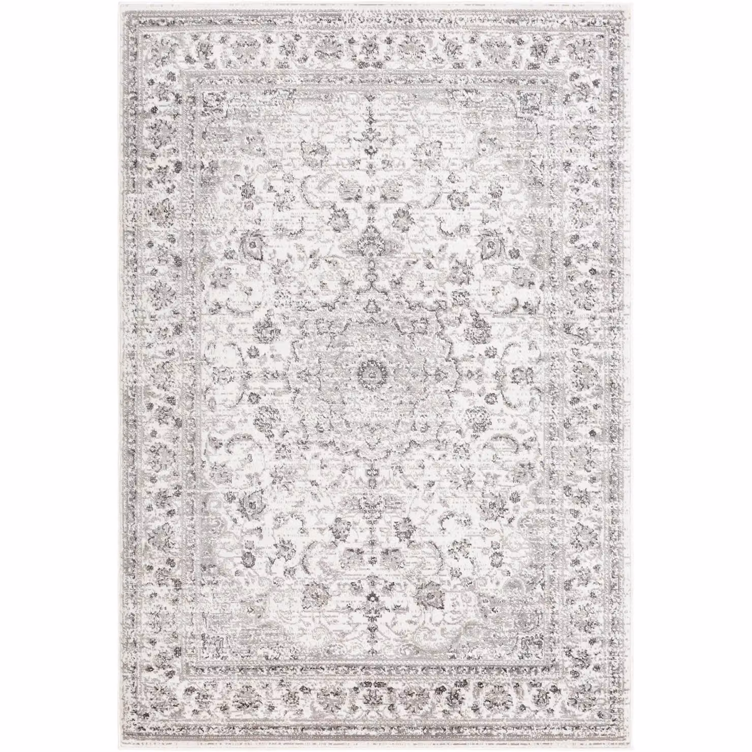 Livabliss Monte Carlo Vintage Boho Rug in Grey and White, W: 160 cm, L: 220 cm – 2