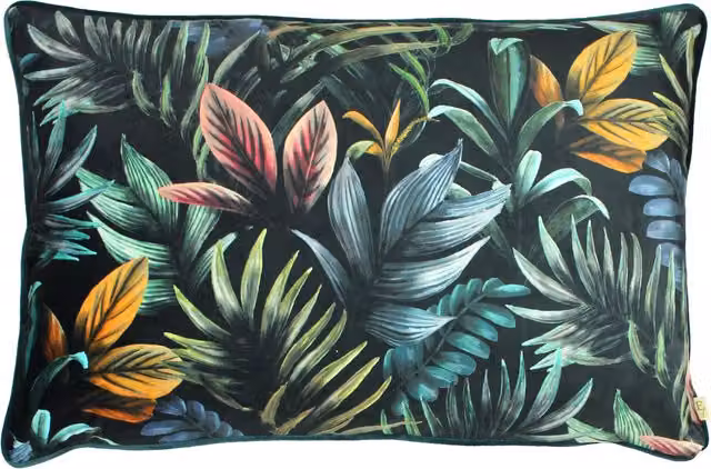 Make it a Home Zinara Feather Rich Multicolour Velvet Floral Rectangular Cushion W/D/H: 60 x 60 x 60 cm
