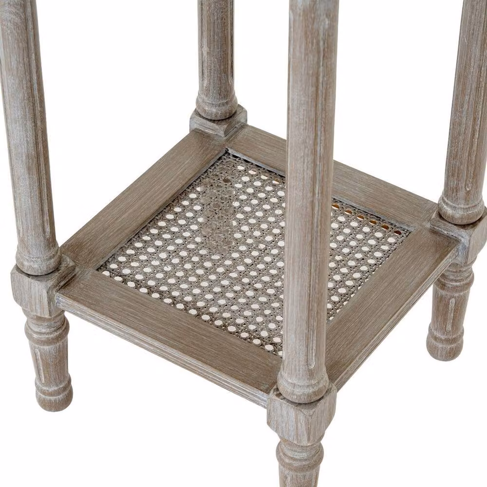 Lemon Pavilion Serene Rattan Collection Small Side Table, Grey, W: 36 cm, D: 36 cm, H: 72 cm – 2