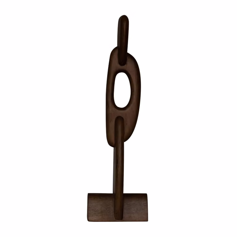 Dome Deco ELGON Abstract Brown Wood Tabletop Statue