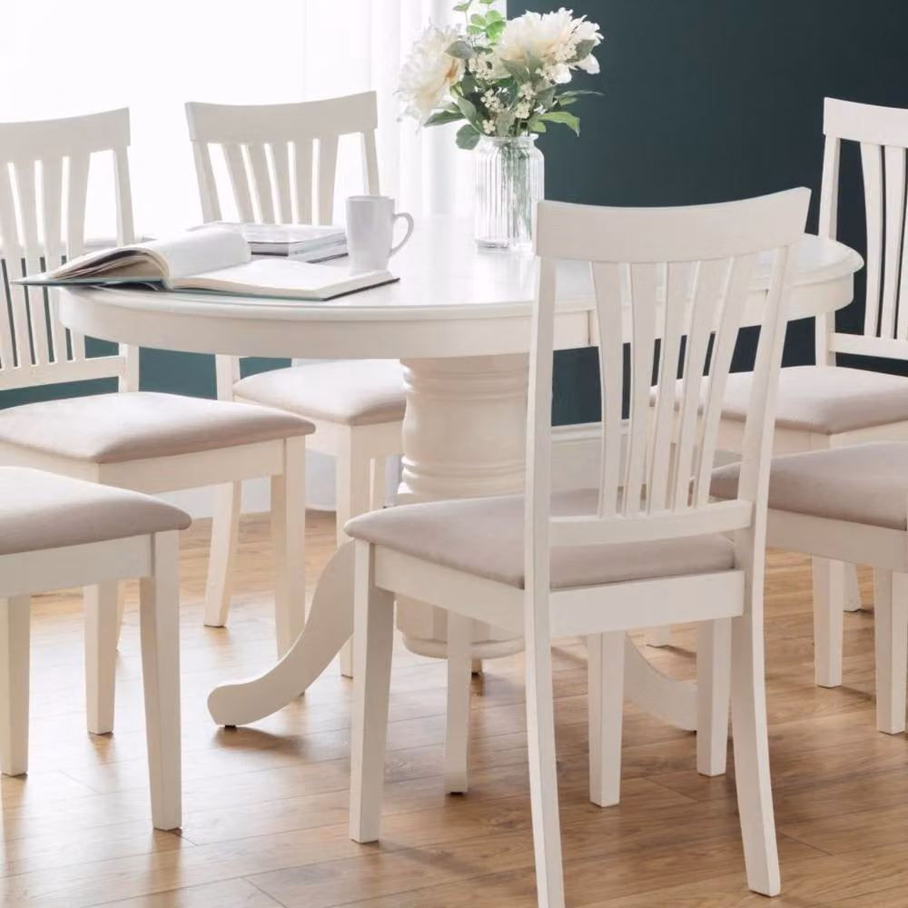 Cheshire Premium Stanbury 138cm Extending Oval Dining Table in Cream/Beige – 2
