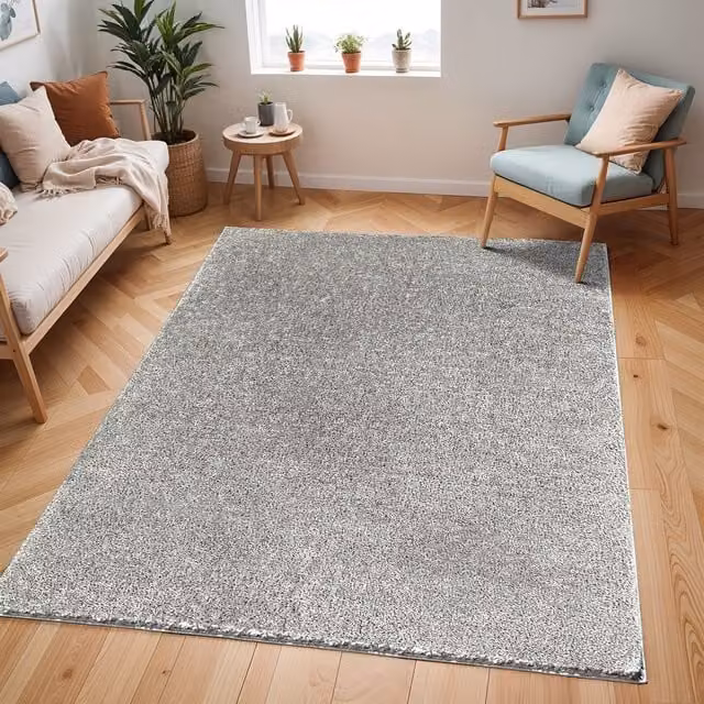 Livabliss Cloudy Shag Soft Plush Pile Living Room Rug in Dark Grey, W: 160 cm, D: 215 cm