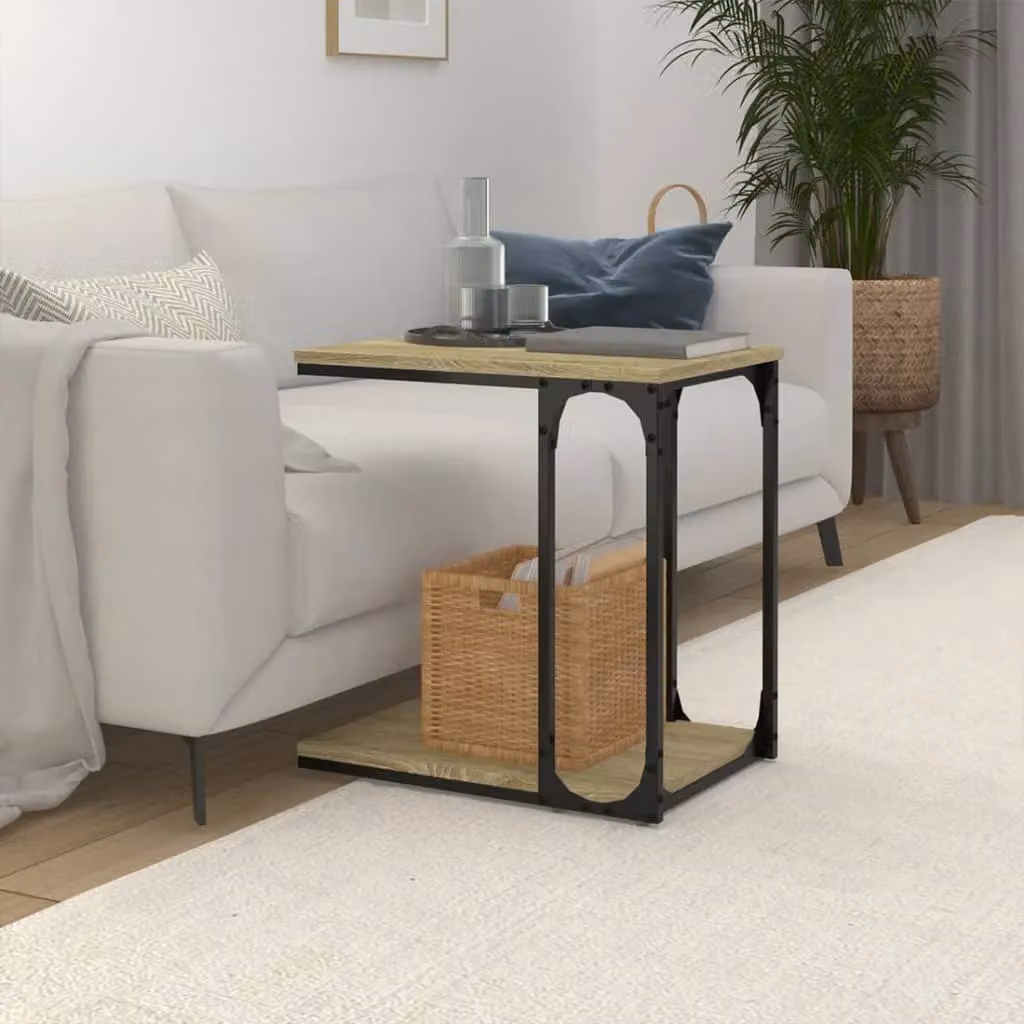 Berkfield Home Sonoma Oak Side Table in Brown, W/D/H: 50 x 35 x 52 cm – 3