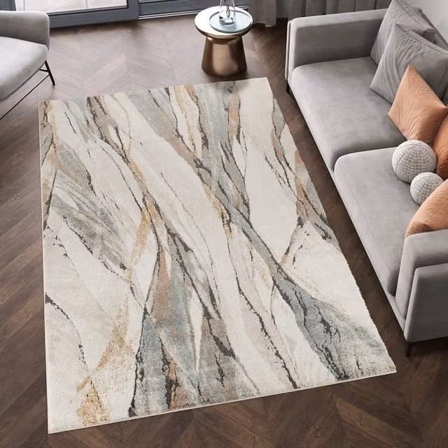 Desire Rugs Essence Organic Abstract Area Rug and Hallway Runner in Rustic Brown and Multicolour, W: 200 cm, L: 290 cm