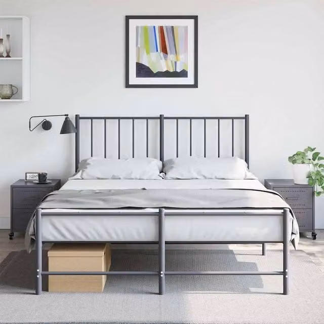 Berkfield Home Stylish Bedside Cabinets, 2 Piece Set in Anthracite Metal, W/D/H: 36 x 39 x 43.5 cm – 1