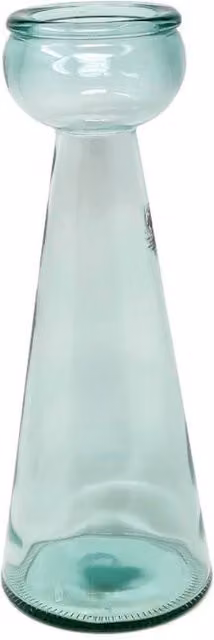 Verano Spanish Ceramics Glass Taper Candle Holder in Turquoise and Blue, Height: 40 cm