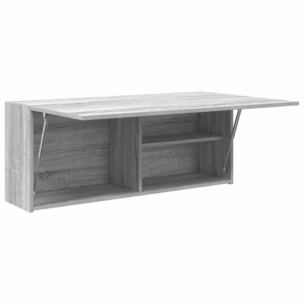 Berkfield Home Grey Sonoma Wall Mounted Bathroom Cabinet with Hinged Doors, W/D/H: 100 x 25 x 40 cm – 2