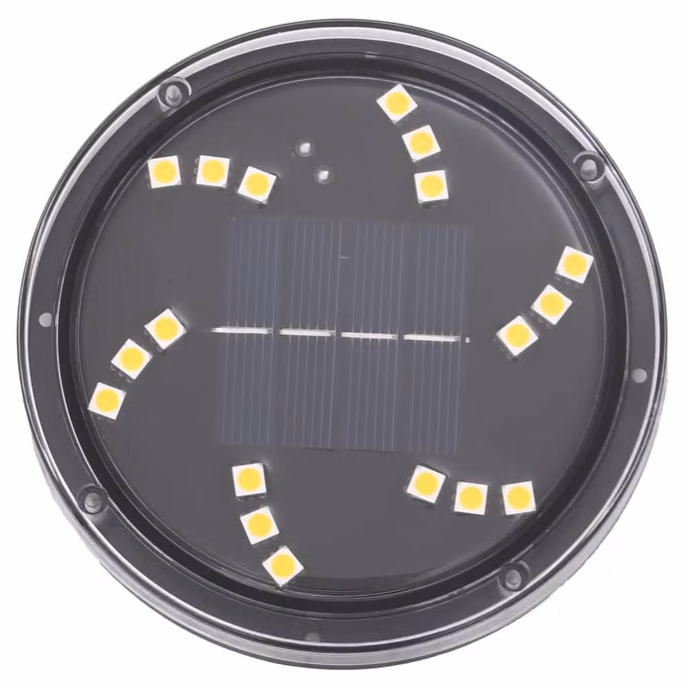 Berkfield Home Solar LED Ground Lights with Ground Spikes, 12 Pack, Warm White, Black – 2