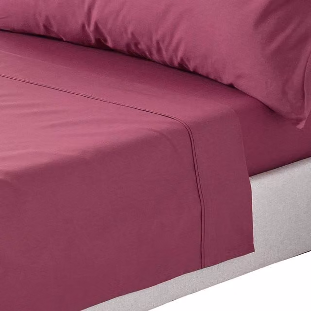 Homescapes 200 Thread Count Egyptian Cotton Percale Flat Sheet, Purple, W: 140 cm, L: 200 cm