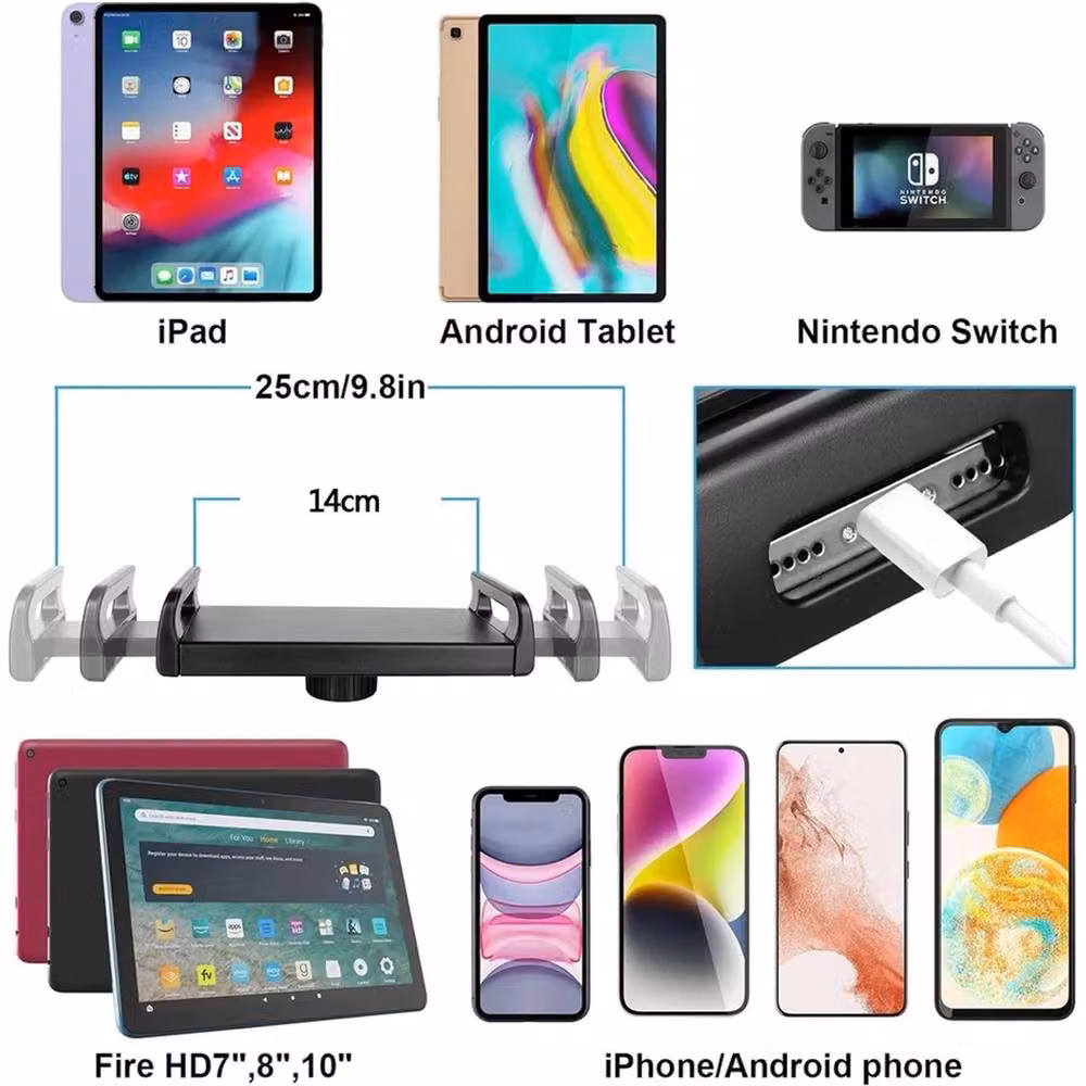 EONLION Rotating Tablet and Phone Stand for Bed, Black – 4