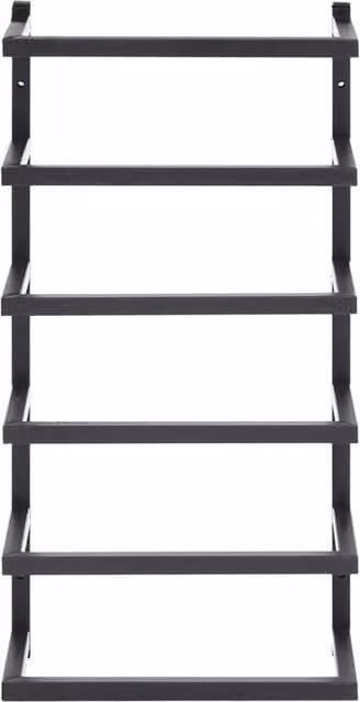 Berkfield Home Matt Black Metal Towel Rack, W: 24 cm, D: 12 cm, H: 48 cm