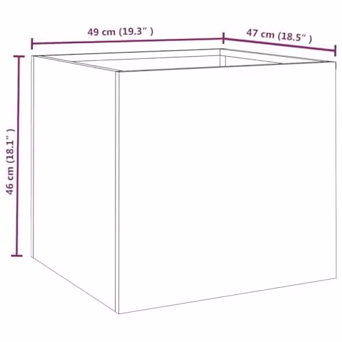 vidaXL Brown Steel Planter Tub W/D/H: 49 x 47 x 46 cm – 2