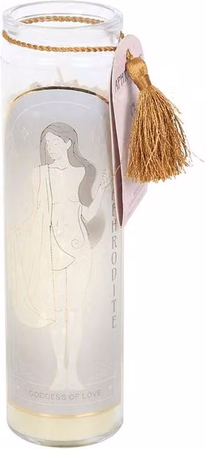 Kingsbury Gifts Aphrodite Goddess Neroli Scented Pillar Candle in a White Glass Jar