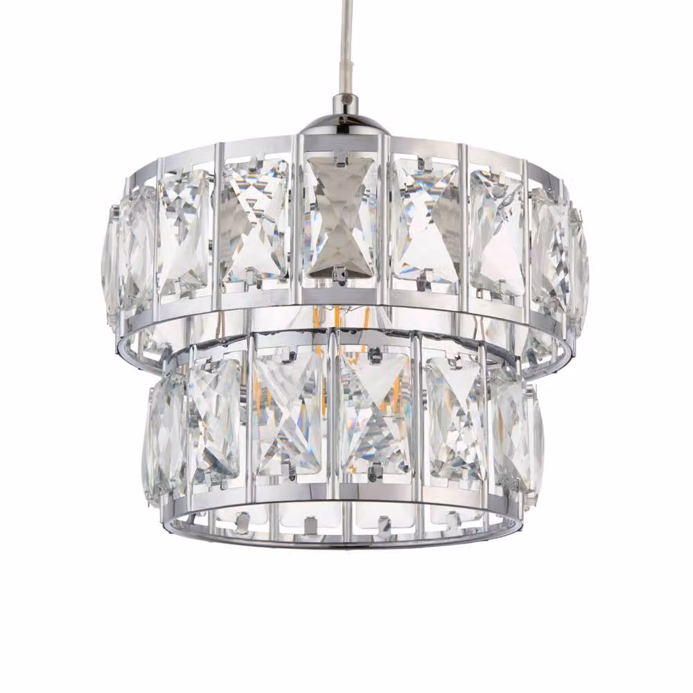 Pagazzi Darla Transparent Glass Ceiling Pendant Shade with Black Details – 2