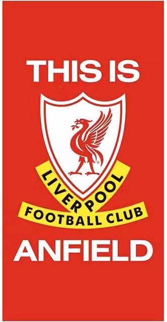 Liverpool FC This Is Anfield Red Cotton Beach Towel, W: 140 cm, H: 70 cm